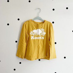 Longsleeve Roots tee, mustard yellow, size 4T